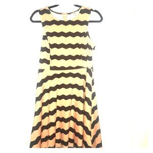Light Tangerine and Navy Dress